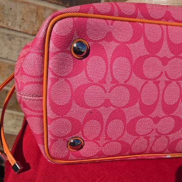 Coach Vibrant Pink and Orange Tote - Picture 3 of 12